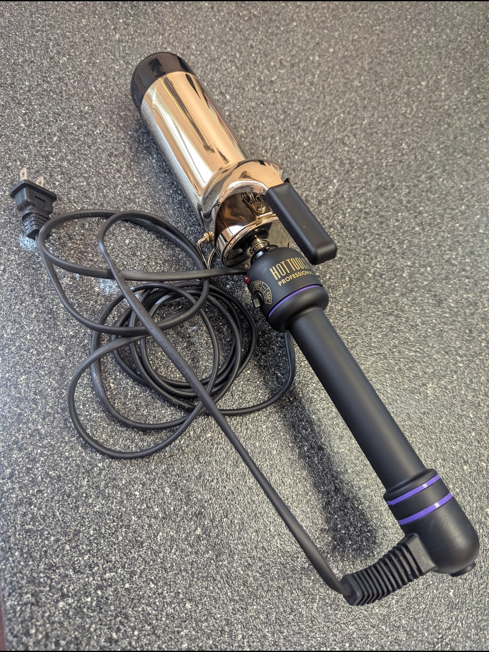 Hot Tools Purple-Accent 1.25" Barrel Curling Iron - Professional Hair Styling
